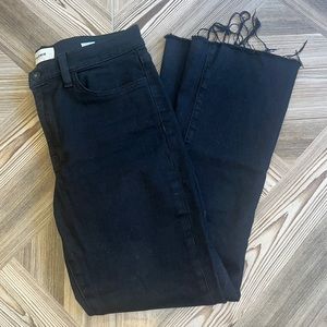 BALDWIN DISTRESSED CROPPED BLACK JEANS